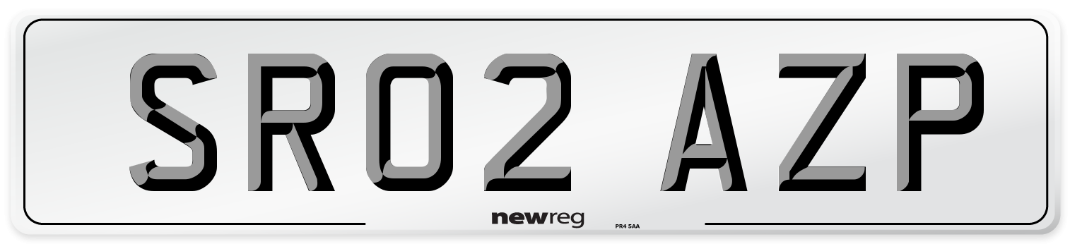 SR02 AZP Number Plate from New Reg